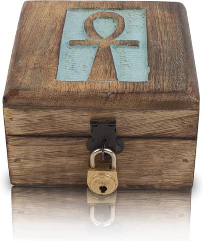 Handgemaakte Decoratieve Houten Sieraden Organizer en Keepsake Box - 10x10 cm - Perfect Cadeau voor Huiswarming, Verjaardag of Anniversaries