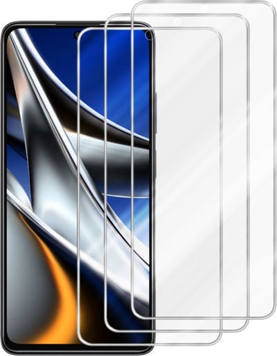 Cadorabo 3x Screenprotector geschikt voor Xiaomi Poco X4 Pro - Beschermende Pantser Film in KRISTALHELDER - Getemperd (Tempered) Display beschermend glas in 9H hardheid met 3D Touch