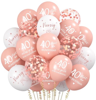 Dailygoods- Ballonnen 40 Jaar Verjaardag - Roségoud - 30 Stuks - Gekleurde Ballonnen - Feestdecoratie - Verjaardagsversiering - Verjaardagsballonnen