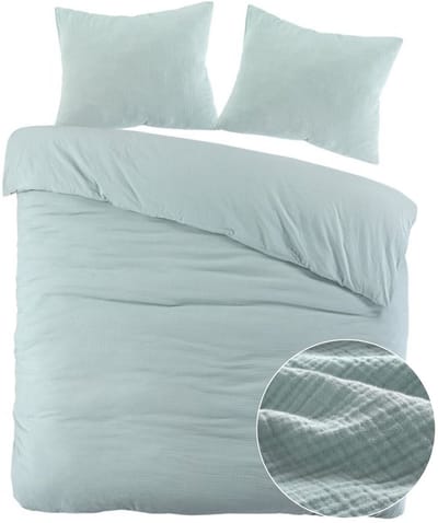Papillon Dekbedovertrek Mousseline Groen - 200x200/220 cm - 100% Percale Katoen - Hoogwaardige kwaliteit