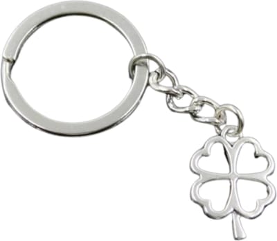 Knaak Sleutelhanger Klavertje Vier - Zilver - Geluksbrenger