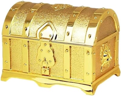 Sieraden Doos - Metalen Kunst - Kleine Opslag - Vintage Stijl - 7x5x5 cm - Goudkleurig