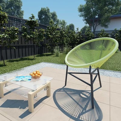 Tuinstoel Acapulco - Balkonstoel - Ontspannen Buiten - Rotan Frame - 44 cm Zithoogte - Groen