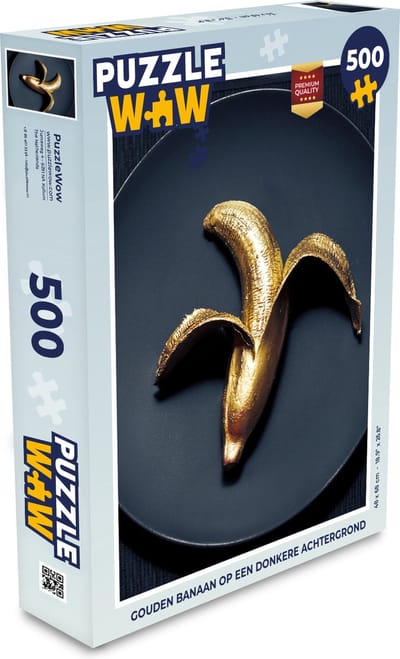 Puzzel Gouden banaan op een donkere achtergrond - Legpuzzel - Puzzel 500 stukjes