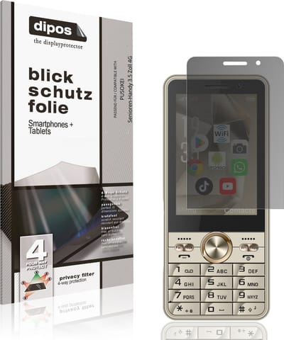 dipos – Matte Privacy Screenprotector geschikt voor PUSOKEI Senioren-Handy 3.5 Zoll 4G | Anti-Spy Beschermfolie