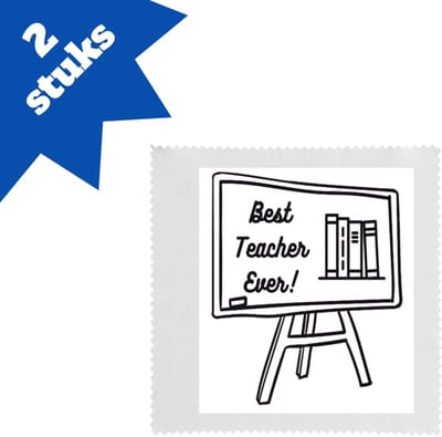 Akyol - best teacher ever brillendoekjes - Juf - meester - juf en meester - 17,8 bij 17,8 cm - 2 stuks