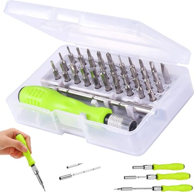 T.R. Tools - 32 delige Precisie Schroevendraaierset - Geschikt voor Laptop / Camera / Smartphone / iPhone / Tablet / Macbook / Brillen / Horloges / Uurwerk - Torx Inbus Platkop Kruiskop - T4 T5 T6 T8 T9 T10 - H1.5 H2.0 H2.5 H3.0 H3.5 H4.0