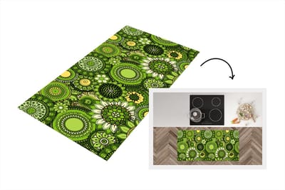 Keukenloper - Loper keuken - Bloemen - Groen - Patroon - 120x60 cm - Keukenloper vinyl