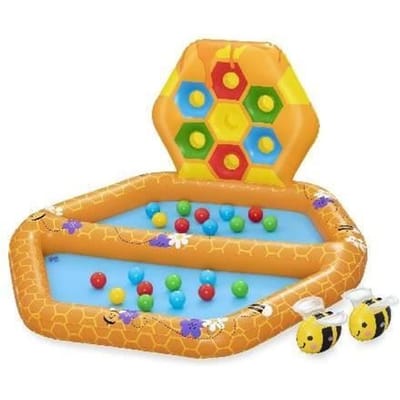 Bestway opblaasbaar zwembadeiland regenboog hart 164cm zwembad speelgoed.