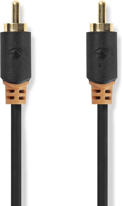 Nedis Digitale Audiokabel - RCA Male - RCA Male - Verguld - 2.00 m - Rond - PVC - Antraciet - Doos