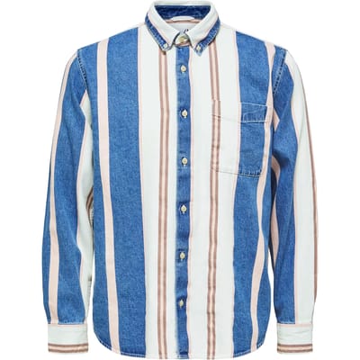 Selected Homme Slhbrad 23903 Stripe Ls Loose Dnmshirt U Overhemden - Multi