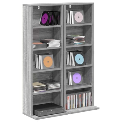 vidaXL - CD - Kast - 2 - st - Grijs - Sonoma - 33 - x - 23,5 - x - 97,5 - cm - Bewerkt - hout