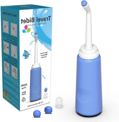 Draagbaar Bidet - Persoonlijke Douche - Hygiënisch Reinigen - Verlengde Slang - 500 ml - Blauw