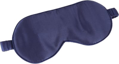 Zijden Oogmasker - Blinddoek Slaapmasker - Ontspannen Slapen - Verstelbare Band - 10 x 3 cm - Donkerblauw