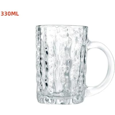 Verre à bière 330/360 ml, grande capacité, épais, en cristal, transparent, avec poignée, pour club, bar, fête, maison