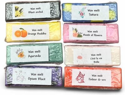 Waxmelt sample pakket 8 geuren - Waxmelts parfum geuren - Sample pack - Geur voor in huis in aroma - Smeltkaarsjes