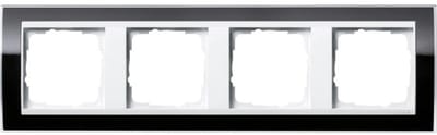 Gira Event Clear Afdekraam 4-voudig - Zwart Glanzend / Zuiver Wit - Systeem 55 - 0214733