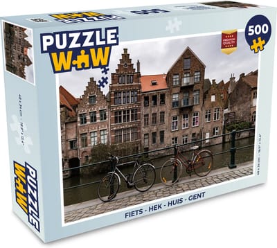 Puzzel Fiets - Hek - Huis - Gent - Legpuzzel - Puzzel 500 stukjes