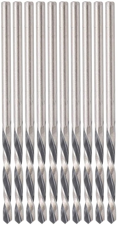 10-delige Spiral Boorset, 1.8mm HSS Metaalboren voor Beading, Sieraden en Precisiewerk
