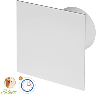 Awenta Silent badkamerventilator 100 mm – Met timer – 75 m³/h – Mat wit