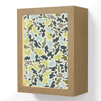 Wandlamp 15x20 cm - Oplaadbaar - Camouflage - Groen - Blauw - Jongens - Kinderen - Wandlampen binnen woonkamer - Slaapkamer lamp met kabel - Decoratieve nachtlamp - Vloerlamp snoer