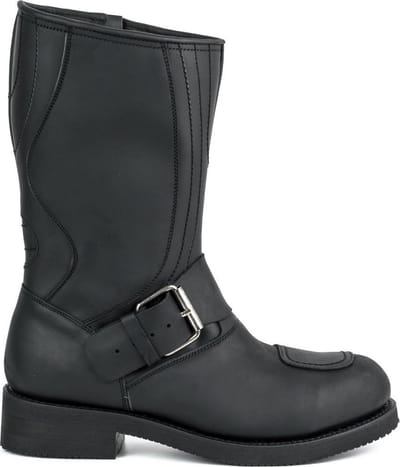 Mayura Boots 1594 Zwart/ Biker Motorlaarzen Dames Heren Ronde Stalen Neus Anti Slip Zool Echt leer Maat EU 40
