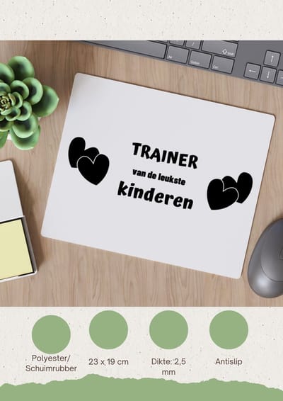 Akyol - trainer van de leukste kinderen Muismat - Trainer - de leukste trainer - verjaardag - cadeautje voor trainer - kado - geschenk - 23 bij 19 cm