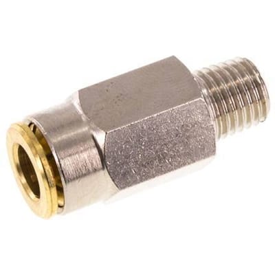 6mm x M 8 x 1 (conical) Messing Insteekfitting Buitendraad Hoge Druk NBR [2 Stuks]