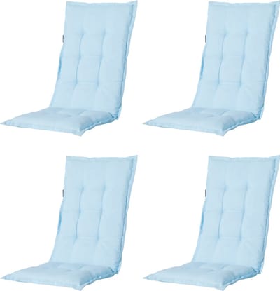 Madison - Tuinkussen - Universeel - Lage Rug - 4 st. - Panama Skyway - 105x50cm - Blauw - Tuinstoelkussens - Standaardstoel