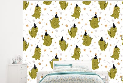 Behang - Fotobehang Design - Jongens - Draak - Kinderen - Breedte 300 cm x hoogte 240 cm