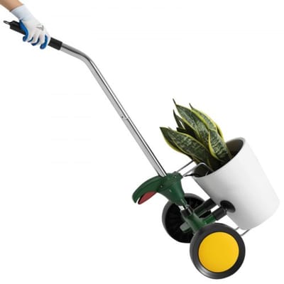 VEVOR Tuinpot Transporter, Robuuste Pot Transportwagen met Verstelbare Grijparm, Max. Draagvermogen 65 kg, Plantenwagen met Zuignap & Veilige Vergrendeling, Geschikt voor Binnen & Buiten Gebruik