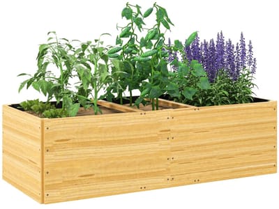 Grote Plantenbak - Verhoogd Tuinbed met 3 Plantzones - Bloembak - Plantenbed - Kweekbak - Moestuinbak - voor Buiten, Terras, Tuin & Balkon - voor Groenten, Bloemen & Kruiden - 140 x 60 x 40 cm