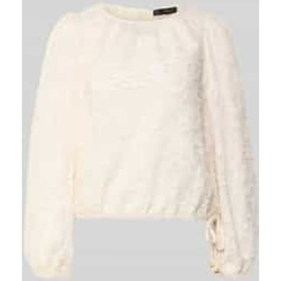 regular fit blouse met franjes en ronde halsuitsnijding