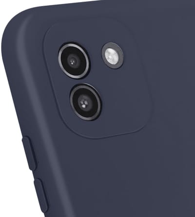 Jaym, Hoesje geschikt voor Samsung Galaxy A03 4G - Siliconen met Microvezel, Blauw