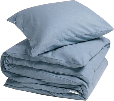 Yumeko dekbedovertrek flanel light blauw 140x220 + 1/60x70 - Biologisch & ecologisch