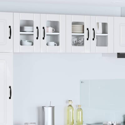 vidaXL Wandglas cabinet LUCCA Hoogglans Wit 60 x 31 x 40 cm