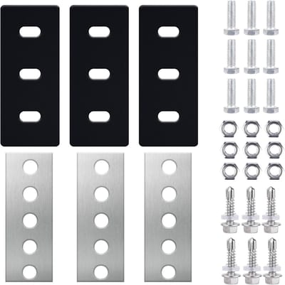Sneeuwblazer Waaierset - Modificatieset Onderdelen - Sneeuw Ruimen - Roestvrij Staal Rubber - 095cm 3-Bladig - Zwart Zilver