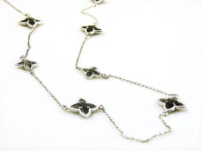 collier model Stars collier in zilver donkergrijze  ster motieven