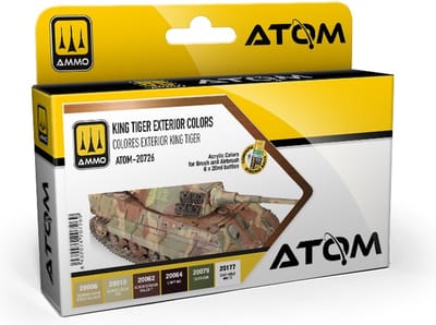 AMMO by Mig Jimenez Hobbyverf Acrylverf - MIG 20726 ATOM -KING TIGER Exterieurkleuren - Acryl Set 6x20ml Verf set