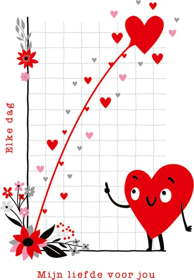 Kaart - Valentijn - Mijn liefde voor jou elke dag - liefde - valentijnsdag - hou van jou - ik hou van jou - 910819