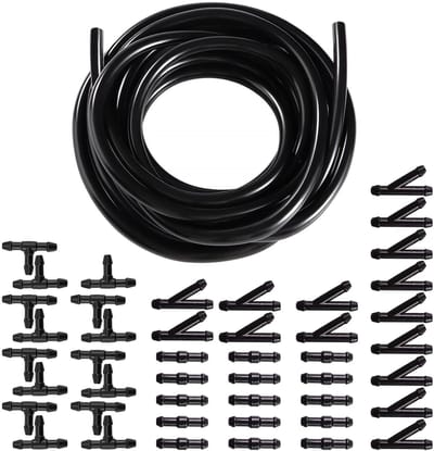 Dailygoods- Ruitensproeierslang 4 meter - Reparatieset - Autoslang - Isolatieslang - Universele installatie - 45-delige slangverbinders - Wasslang