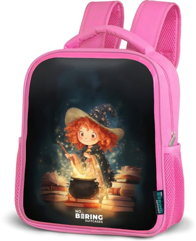 NoBoringSuitcases.com® - Rugzak roze - Schooltas meisjes - Heks met Sprankelende Toverdrank - Kinder rugtas meisje - Boekentas kind - Kinderrugzak voor school - Schoolrugzak