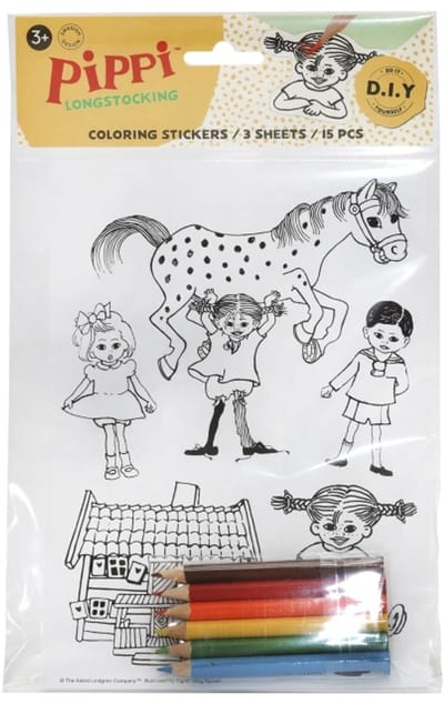 Kinderboeken Pippi inkleurbare stickers - creatieve speelpret.