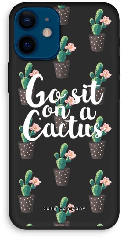 Case Company® - Hoesje geschikt voor iPhone 12 mini hoesje - Cactus quote - Biologisch Afbreekbaar Telefoonhoesje - Bescherming alle Kanten en Schermrand