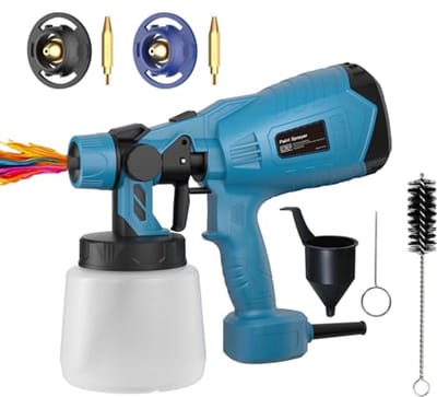 Elektrisch verfspuitpistool met 700W, 1200ml capaciteit en 2 sproeiers voor perfecte afwerking