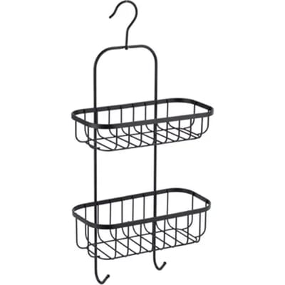 Aquavive Doucherek - 2-laags - Ophangbaar - Metaal - Zwart - 24x50x12,5cm