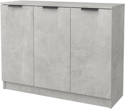 vidaXL Dressoir 90,5x30x70 cm bewerkt hout betongrijs, kast, opbergkast, bijzetkast, wandkast, houten kast, opslagkast, kasten, wandkasten