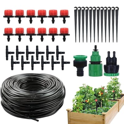 Druppelsysteem Tuin - Verstelbare Sproeier - Planten Automatisch Water Geven - UV Bestendige Slang - Voor 10 Meter Slang - Zwart