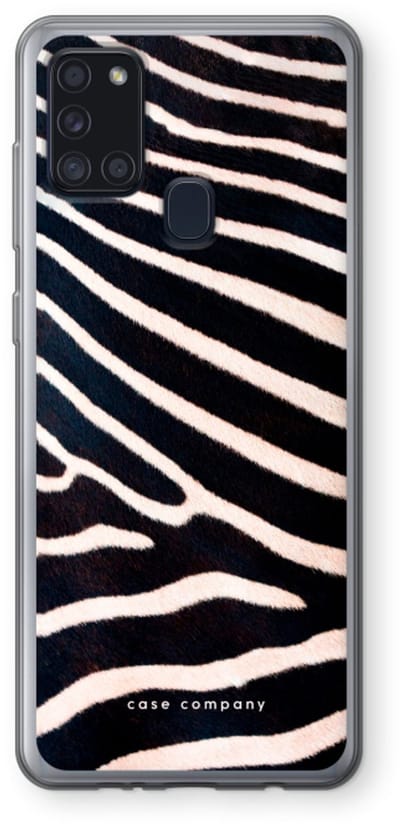 Case Company® - Hoesje geschikt voor Samsung Galaxy A21s hoesje - Zebra - Soft Cover Telefoonhoesje - Bescherming aan alle Kanten en Schermrand