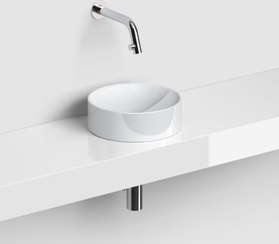 Clou Vale fontein, ø22 cm, zonder kranenbank, glanz. wit keramiek
